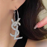 Silver Post 14K Gold-Plated Exaggerated Letter Earrings