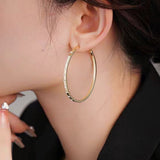 Silver Post 14K Gold-Plated Large Hoop Earrings