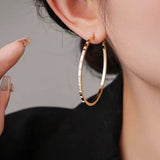 Silver Post 14K Gold-Plated Large Hoop Earrings