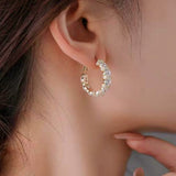 Silver Post 14K Gold-Plated Super Flash Zircon Earrings