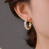 Silver Post 14K Gold-Plated Super Flash Zircon Earrings