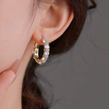 Silver Post 14K Gold-Plated Super Flash Zircon Earrings