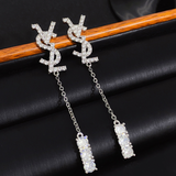 Silver Post 14K Gold-Plated VSL Letter Earrings