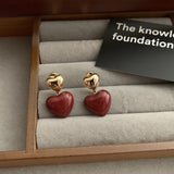 Silver Post 14k Gold-Plated Heart-Design Earrings