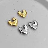 Silver Post 18K Gold-Plated Heart Stud Earrings