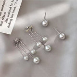 Silver Post Artificial Gray Pearl Earrings