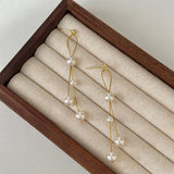 Silver Post Artificial Pearl Earrings