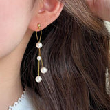 Silver Post Artificial Pearl Earrings