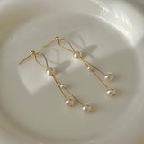 Silver Post Artificial Pearl Earrings