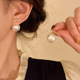 Silver Post Artificial Pearl Stud Earrings