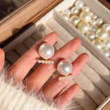 Silver Post Artificial Pearl Stud Earrings