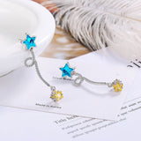 Silver Post Blue Star Earrings