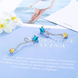 Silver Post Blue Star Earrings