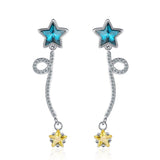 Silver Post Blue Star Earrings