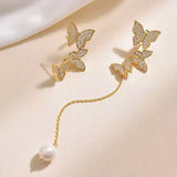 Silver Post Butterfly Earrings