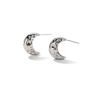 Silver Post C-Shaped Stud Earrings