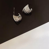 Silver Post Curved Exquisite Earrings