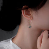 Silver Post Daimond Ball Earrings