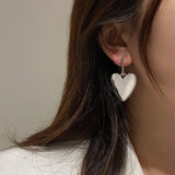 Silver Post Detachable Love Heart Earrings