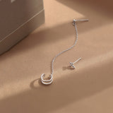 Silver Post Ear Cuff Earrings