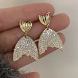 Silver Post Fish Tail Earrings