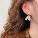 Silver Post Fish Tail Earrings