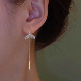 Silver Post Fishtail Threader Earrings