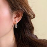 Silver Post Gray Artificial Pearl Earrings