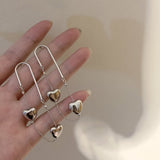 Silver Post Heart-Design Earrings