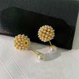 Silver Post Double-Sided Pearl Earrings