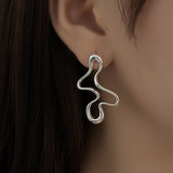 Silver Post Irregular Earrings