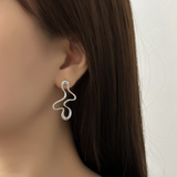 Silver Post Irregular Earrings