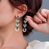 Silver Post Luxury Zircon Drop Earrings