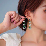 Silver Post Luxury Zircon Drop Earrings