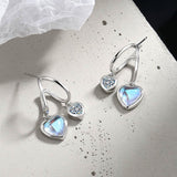 Silver Post Moonstone Heart Earrings