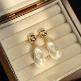 Silver Post Pearl Earrings