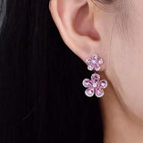 14K Gold-plated Pink Sun Petal Earrings