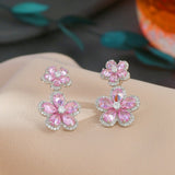 14K Gold-plated Pink Sun Petal Earrings