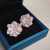 Silver Post Pink Sweet Gardenia Earrings