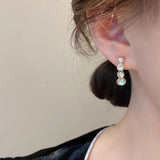 Silver Post Rhinestone Earrings