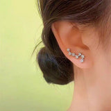 Silver Post Sparkling Diamond Earrings