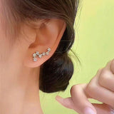 Silver Post Sparkling Diamond Earrings