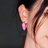 14K Gold-plated Pink Heart Earrings