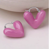 14K Gold-plated Pink Heart Earrings