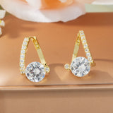 Silver Post Zircon Earrings