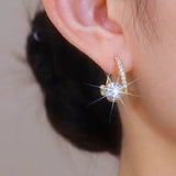 Silver Post Zircon Earrings