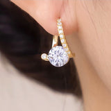 Silver Post Zircon Earrings