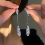 Silver Post Zircon Earrings