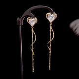 14K Gold-plated Zircon Love Earrings