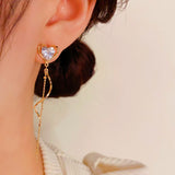 14K Gold-plated Zircon Love Earrings